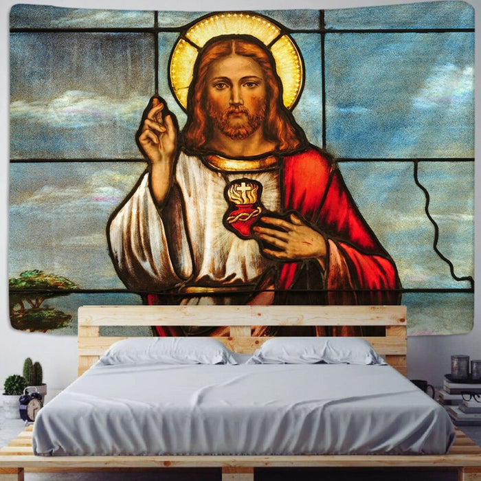 Christ Jesus Tapestry Wall Hanging Tapis Cloth
