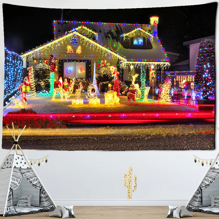 Christmas Print Home Decor Tapestry Wall Hanging Tapis Cloth