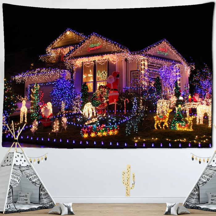 Christmas Print Home Decor Tapestry Wall Hanging Tapis Cloth