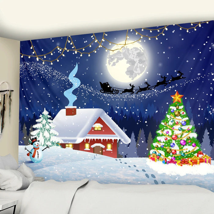 Christmas Moon Tapestry Wall Hanging Tapis Cloth