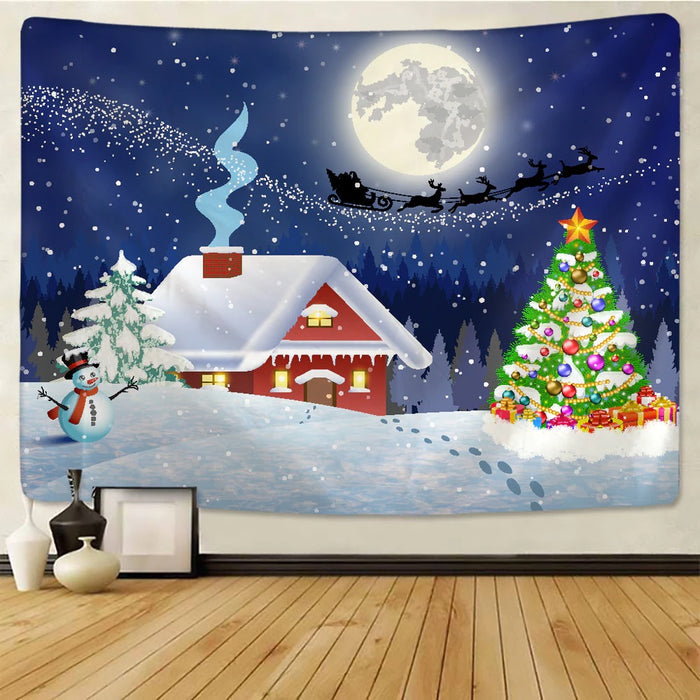 Christmas Moon Tapestry Wall Hanging Tapis Cloth