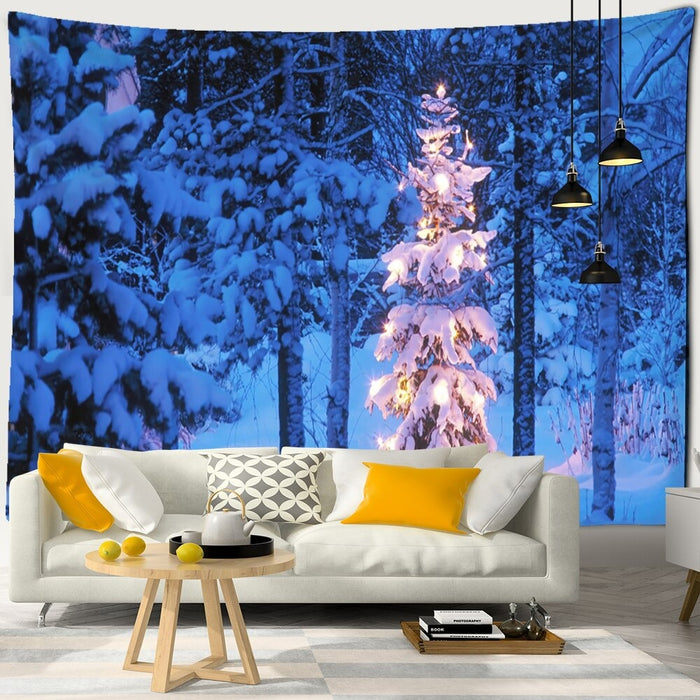 Christmas Snow Tree Tapestry Wall Hanging Tapis Cloth