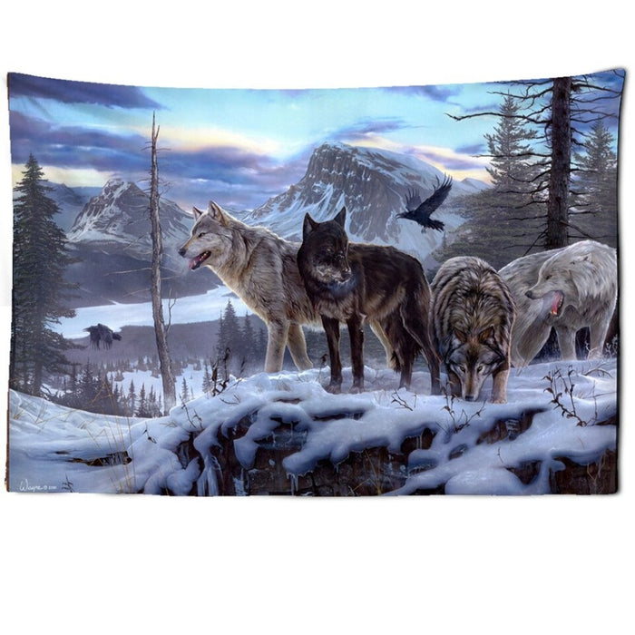 Animals Wolf Tapestry Wall Hanging Tapis Cloth