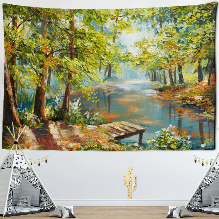 Oil Painted Tapestry Wall Hanging Tapis Cloth