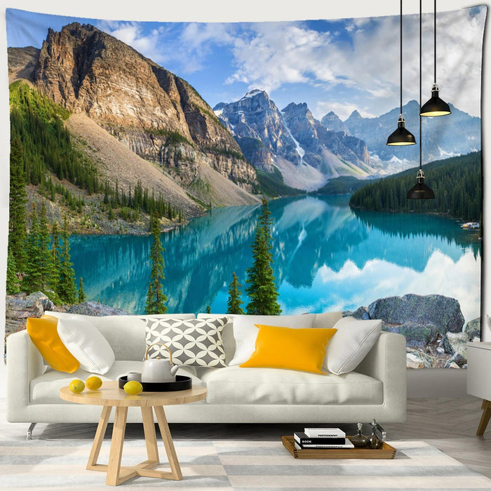 Waterfall Mountain Park Landscape Tapestry Wall Hanging Tapis Cloth