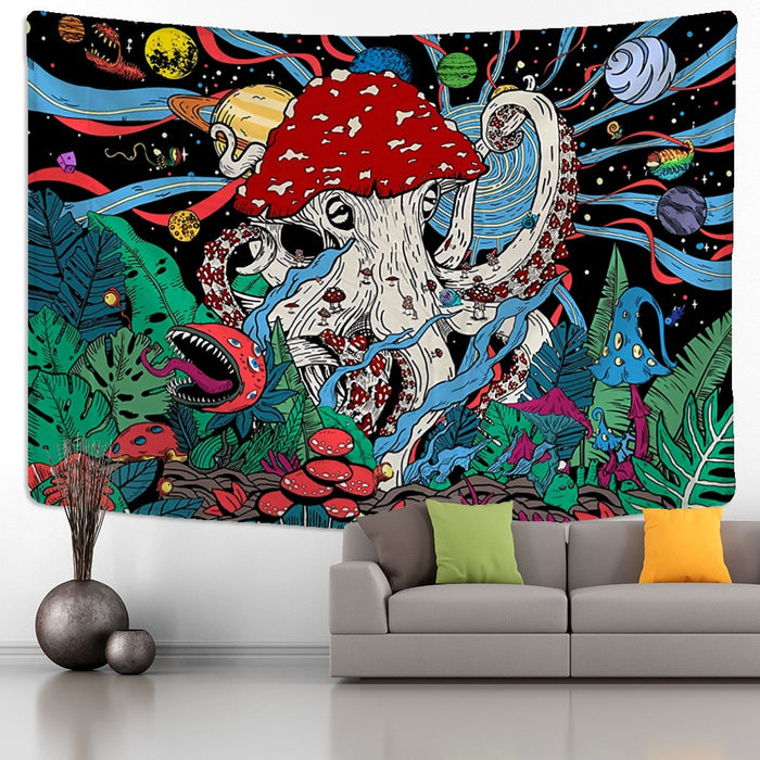 Planet Abstract Mushroom Tapestry Wall Hanging Tapis Cloth