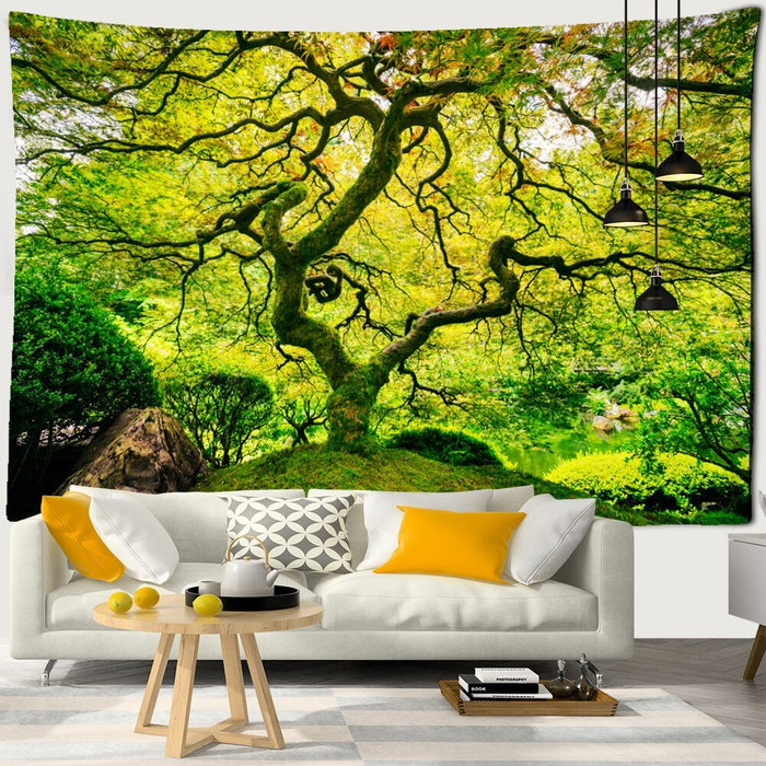 Natural Forest Print Tapestry Wall Hanging Tapis Cloth