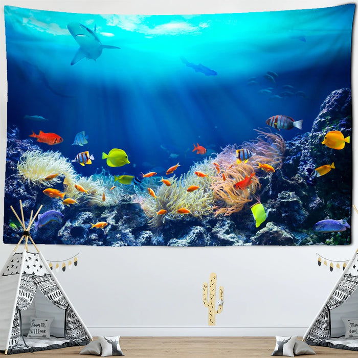 Sea Fish Tapestry Wall Hanging Tapis Cloth