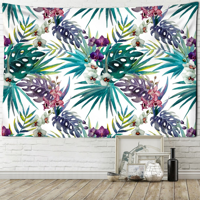 Plant and Leaves Pattern Tapestry Wall Hanging Tapis Cloth