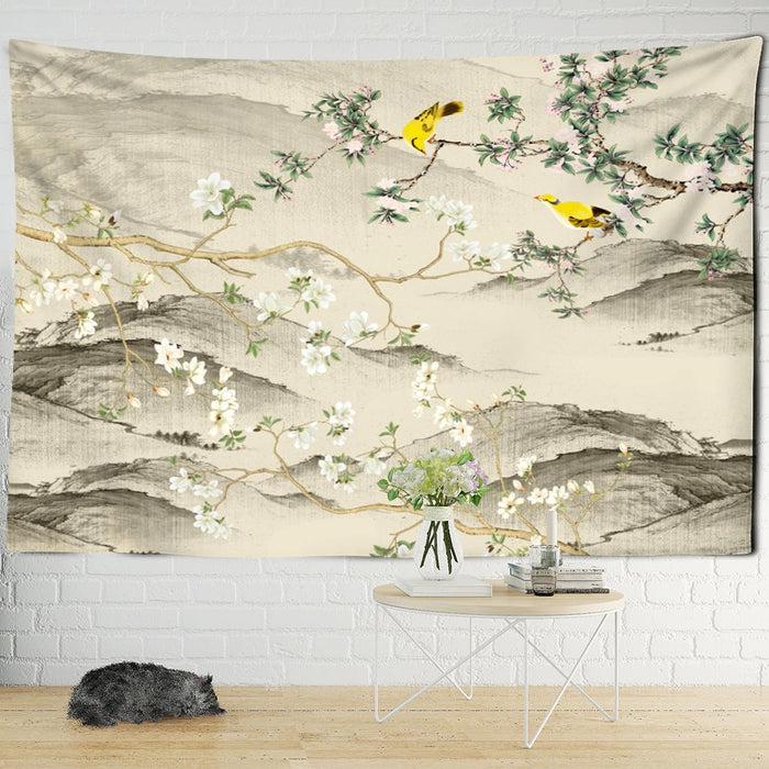 Creative Floral Printing Tapestry Wall Hanging Tapis Cloth