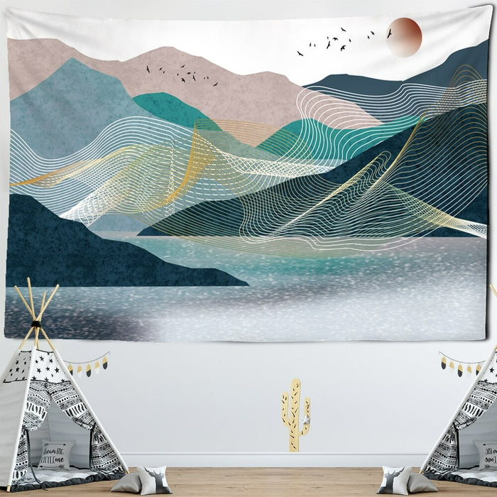 Minimalist Mountain Art Tapestry Wall Hanging Tapis Cloth