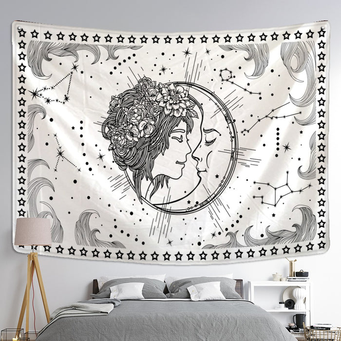 Moon Girl Mandala Tapestry Wall Hanging Tapis Cloth