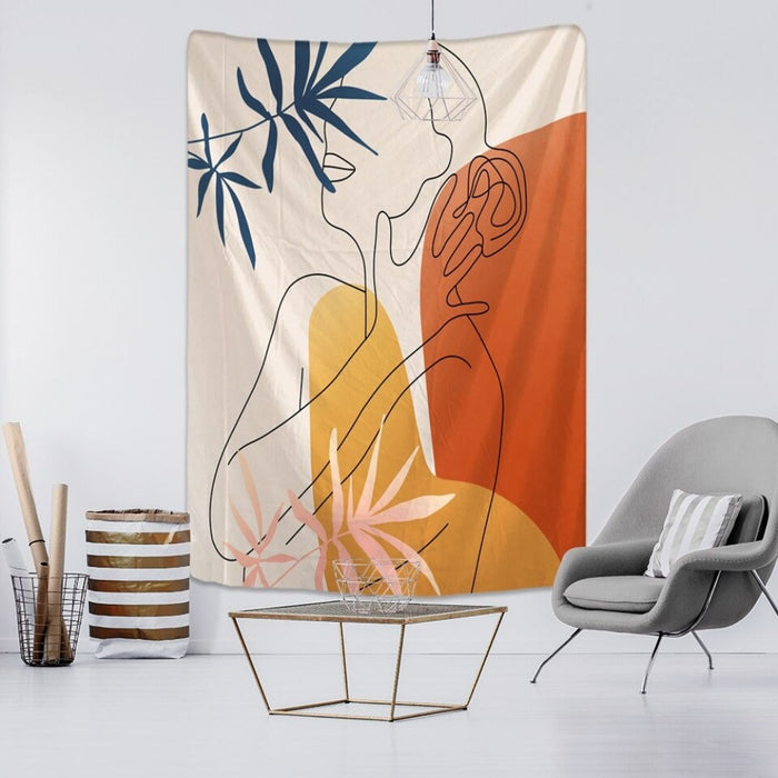 Illustration Printing Tapestry Wall Hanging Tapis Cloth