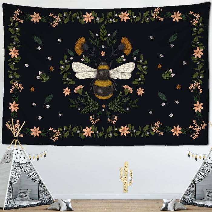Plants Honeybee Tapestry Wall Hanging Tapis Cloth