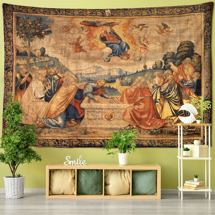 Jesus and Angels Tapestry Wall Hanging Tapis Cloth