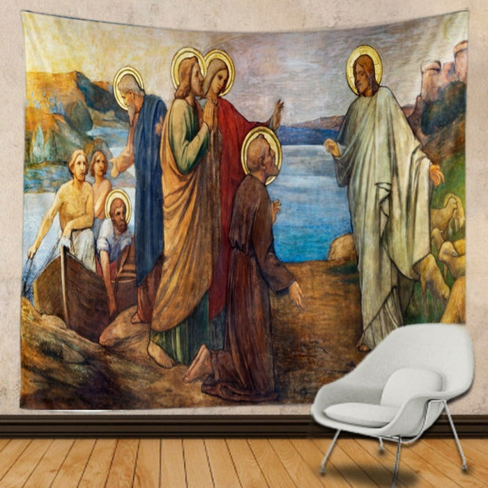Christian Church Tapestry Wall Hanging Tapis Cloth