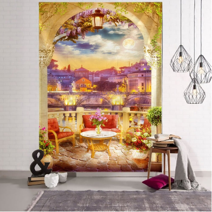 Corridor Scenery Tapestry Wall Hanging Tapis Cloth
