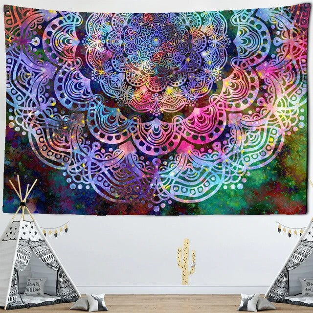 God Image Mandala Tapestry Art Wall Hanging