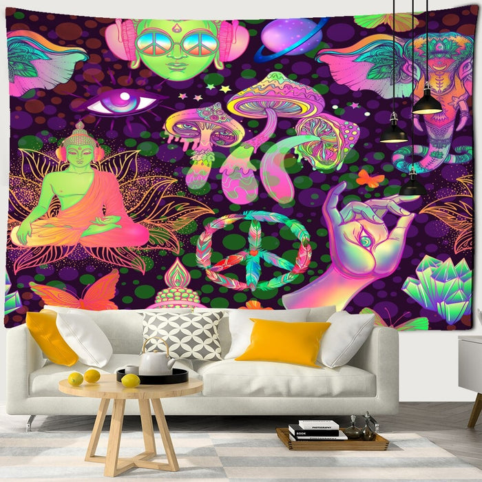 Bohemian Mushroom Art Tapestry Wall Hanging Tapis Cloth