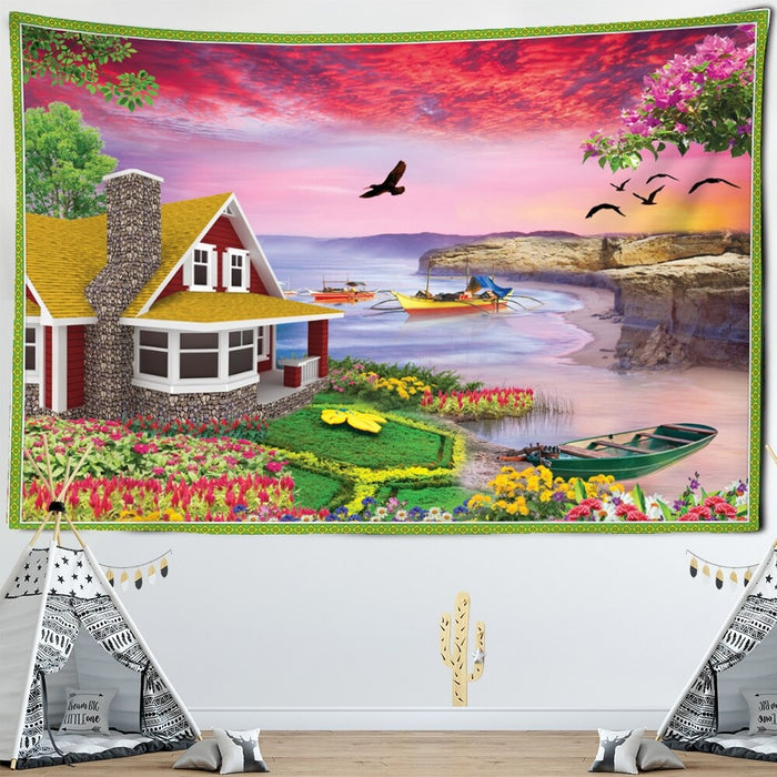 The Beautiful Beach Tapestry Wall Hanging Tapis Cloth