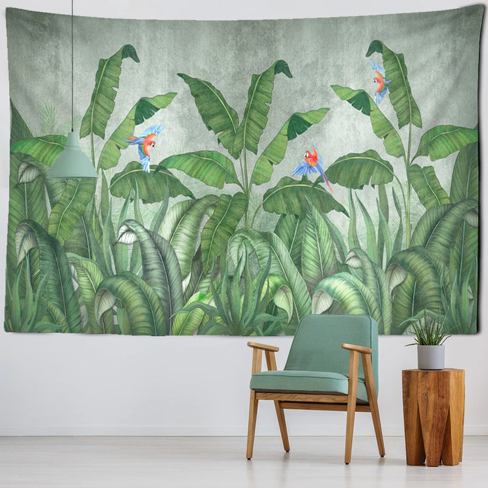Animals Tropical Plants Tapestry Wall Hanging Tapis Cloth
