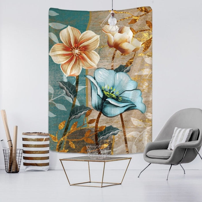 3D Plant Flower Tapestry Wall Hanging Tapis Cloth