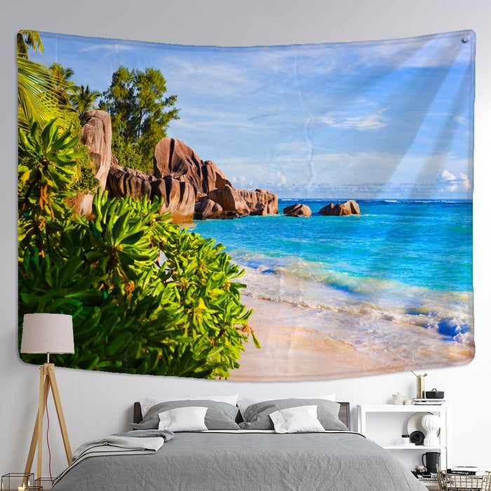 Beach and Sun Tapestry Wall Hanging Tapis Cloth
