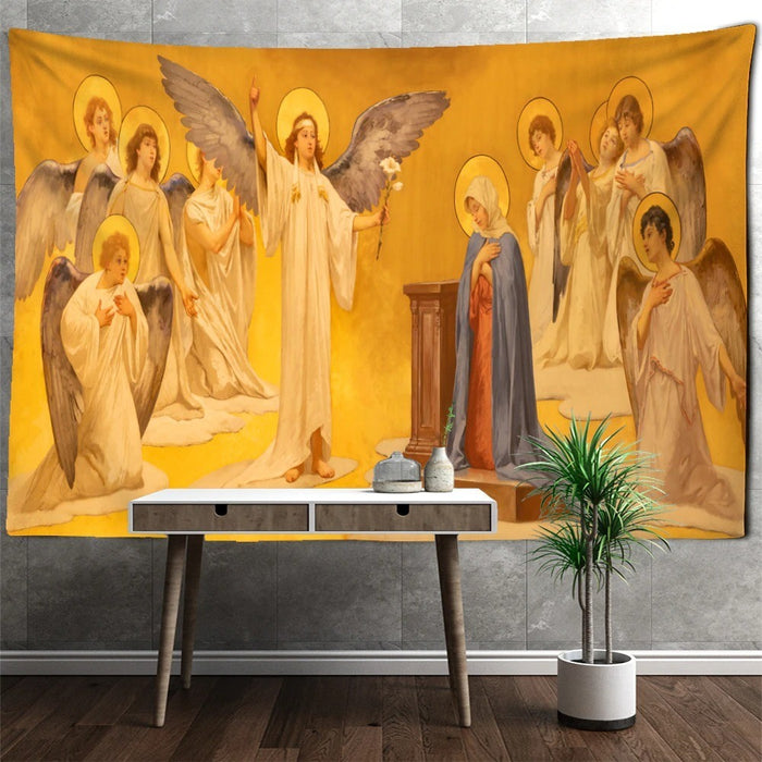 God And Angel Tapestry Wall Hanging Tapis Cloth