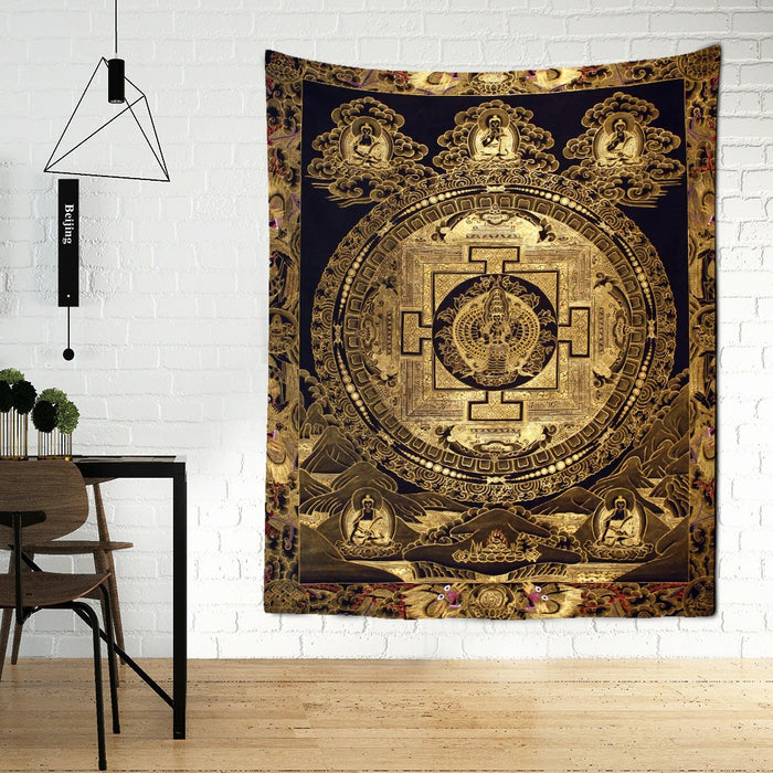 Antique Abstract Flower Tapestry Wall Hanging Tapis Cloth
