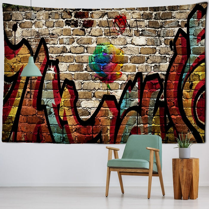 Wall Street Graffiti Tapestry Wall Hanging Tapis Cloth