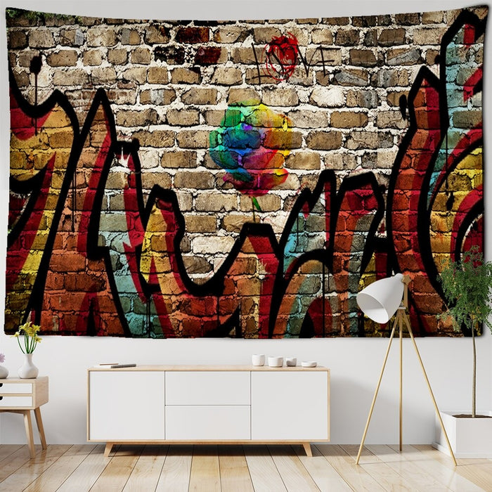 Wall Street Graffiti Tapestry Wall Hanging Tapis Cloth