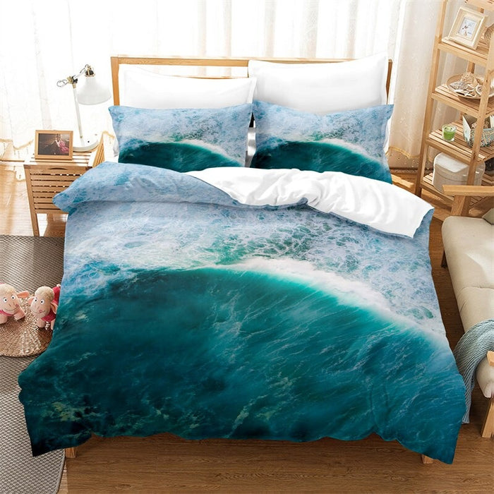 Ocean Scenery Duvet Cover Sheet Bedding Set