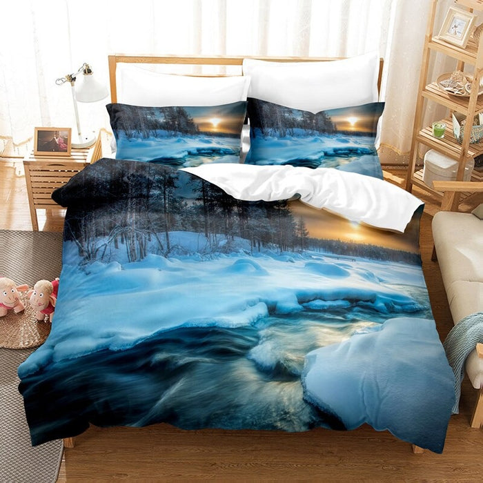 Printed Natural Scenery Bedding Set
