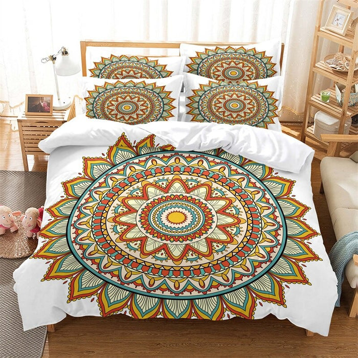 Symmetric Ethnic Pattern Bedding Duvet Cover Set
