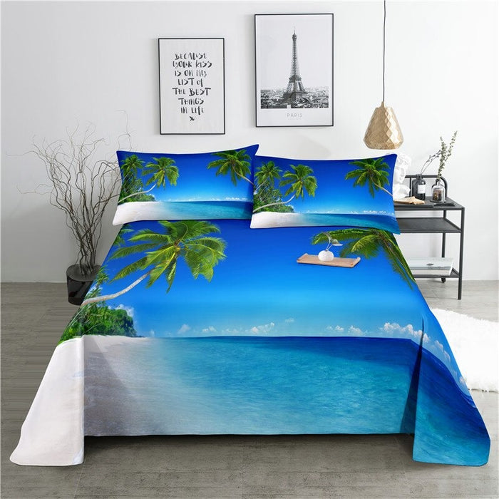 3D Beach Printed Bedding Duvet Set