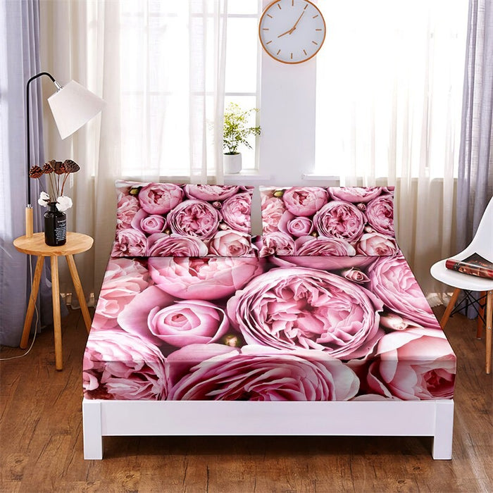 Printed Flower Bedding Set