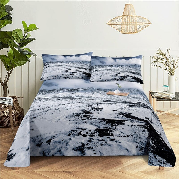 Printed Mountain Scenery Bedding Set