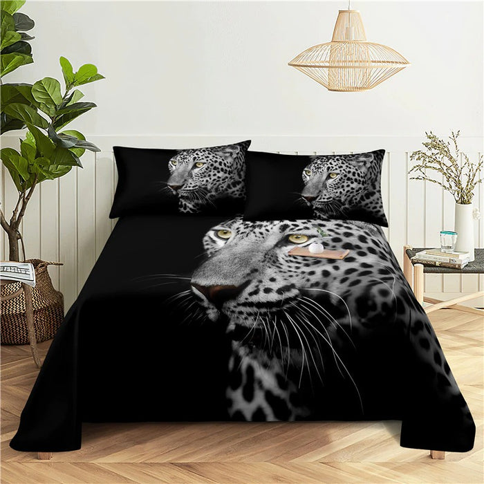 Leopard Print Polyester Bedding Set