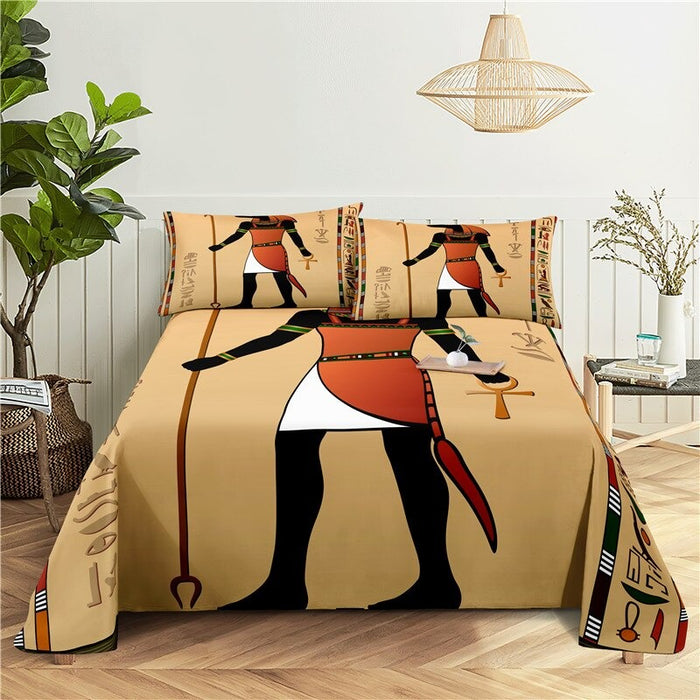 Retro Culture Bed Flat Bedding Set