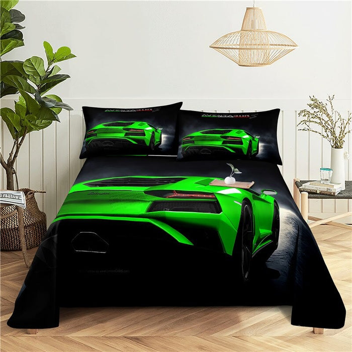 Sports Car Printed Bedding Set