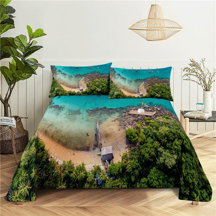 Coastal Scenery Polyester Bedding Set