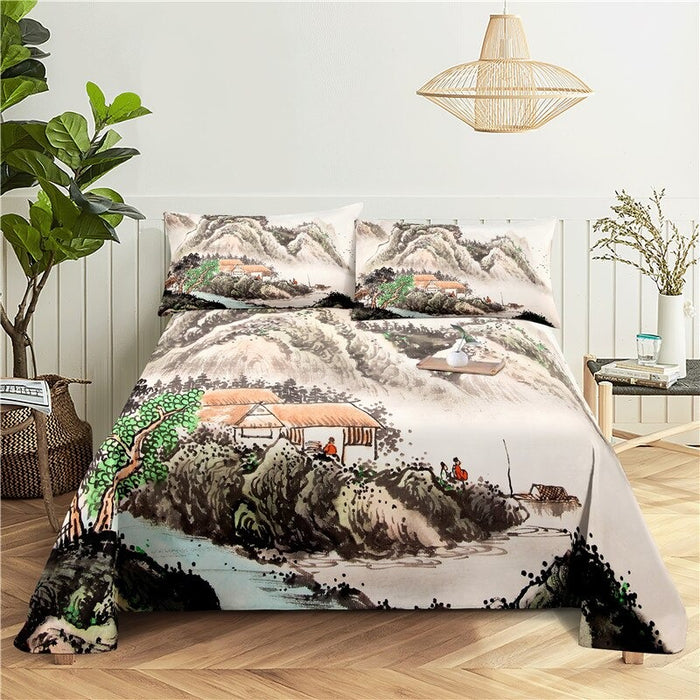 Lake Painting Print Bedding Set