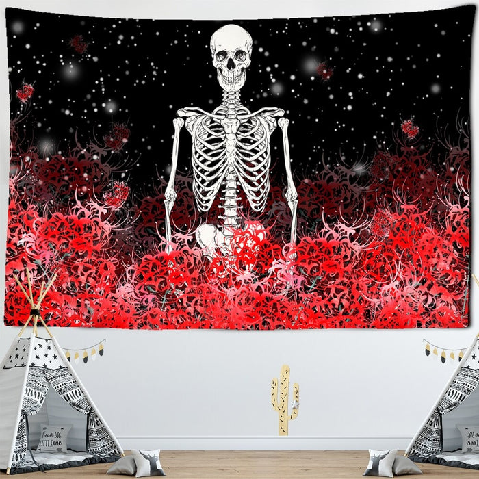Skull Yoga Tapestry Wall Hanging Tapis Cloth