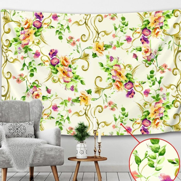 Flower Painting Botanical Tapestry Wall Hanging Tapis Cloth