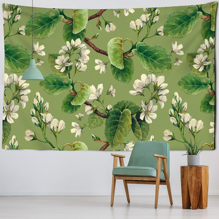 Botanical Wildflower Tapestry Wall Hanging Tapis Cloth