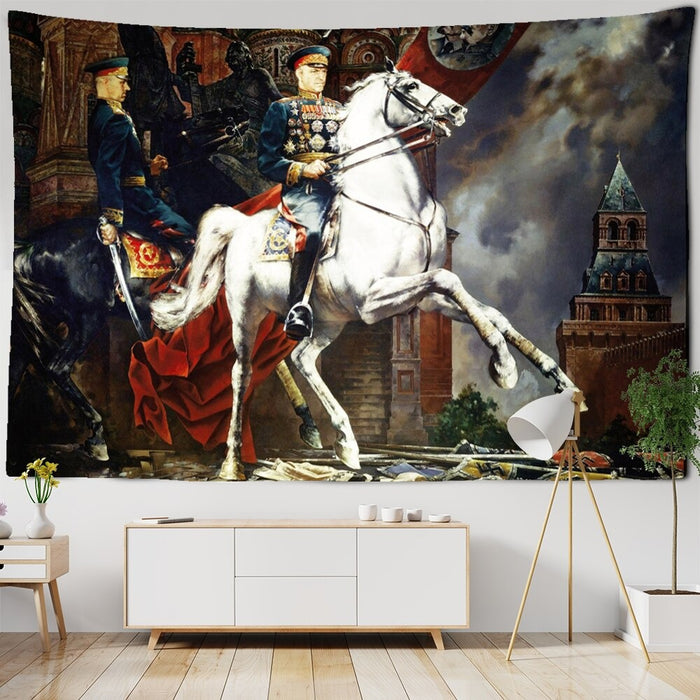 Ancient European Officers Tapestry Wall Hanging Tapis Cloth