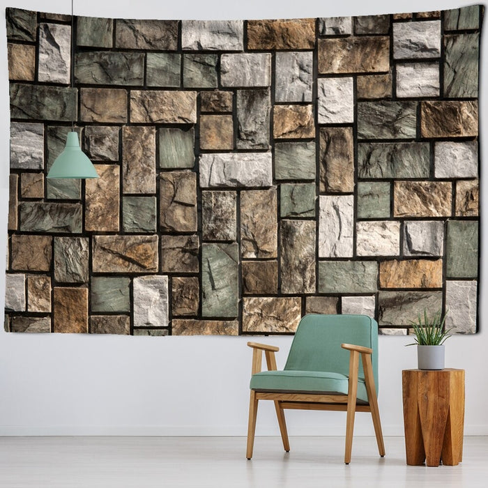 3D Vintage Bricks Printed Tapestry Wall Hanging Tapis Cloth