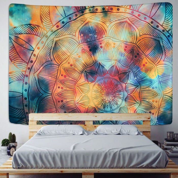 Lotus Dazzle Colour Tapestry Wall Hanging Tapis Cloth