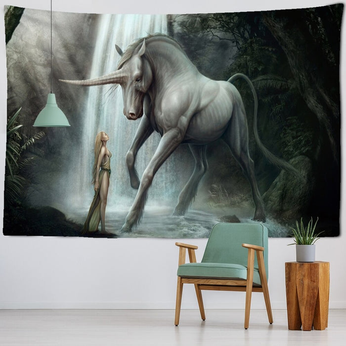 Bohemian Unicorn Tapestry Wall Hanging Tapis Cloth