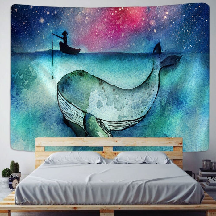 Sea Whale Art Tapestry Wall Hanging Tapis Cloth